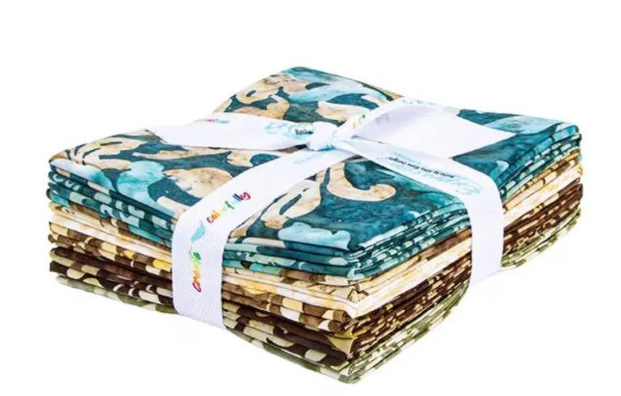 Batiks Decorator Style Cedar Stone Fat Quarter Bundle A (8 Pcs)
