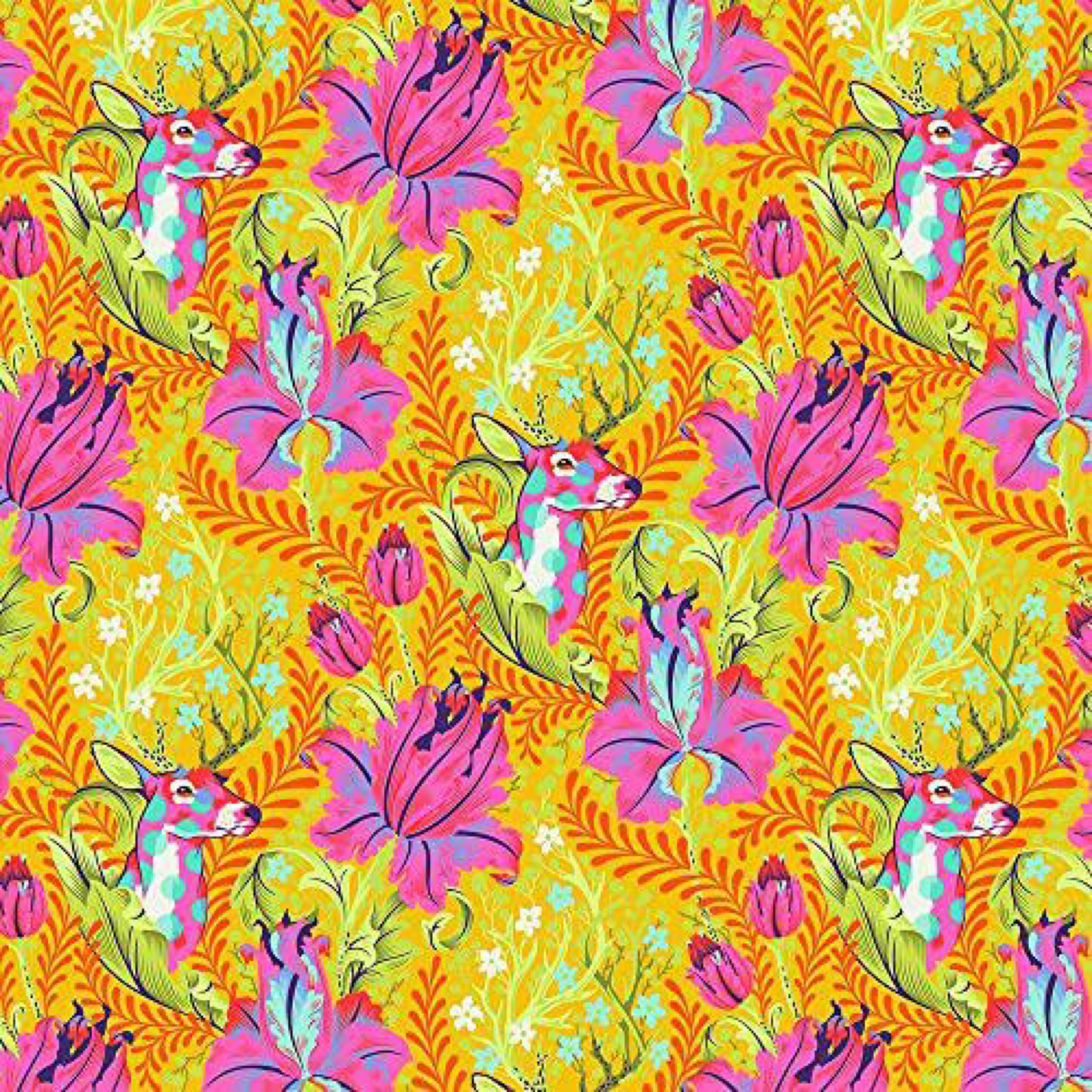 Tula Pink Tiny Beasts - Deer John Glow