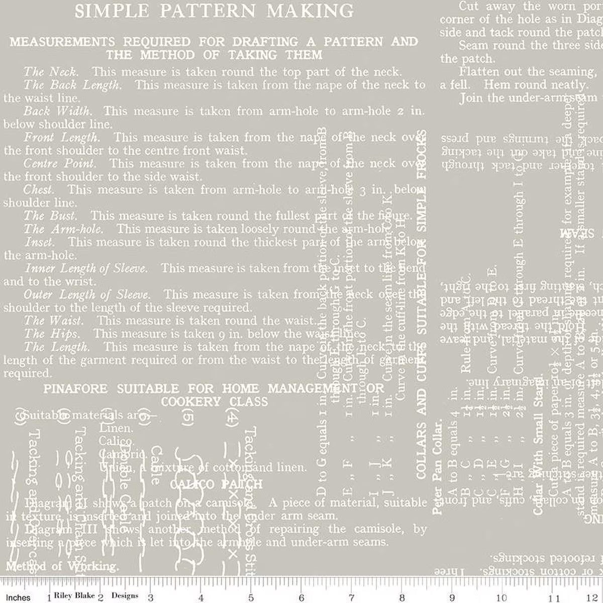 Sew Text Gray 108" Wide Back