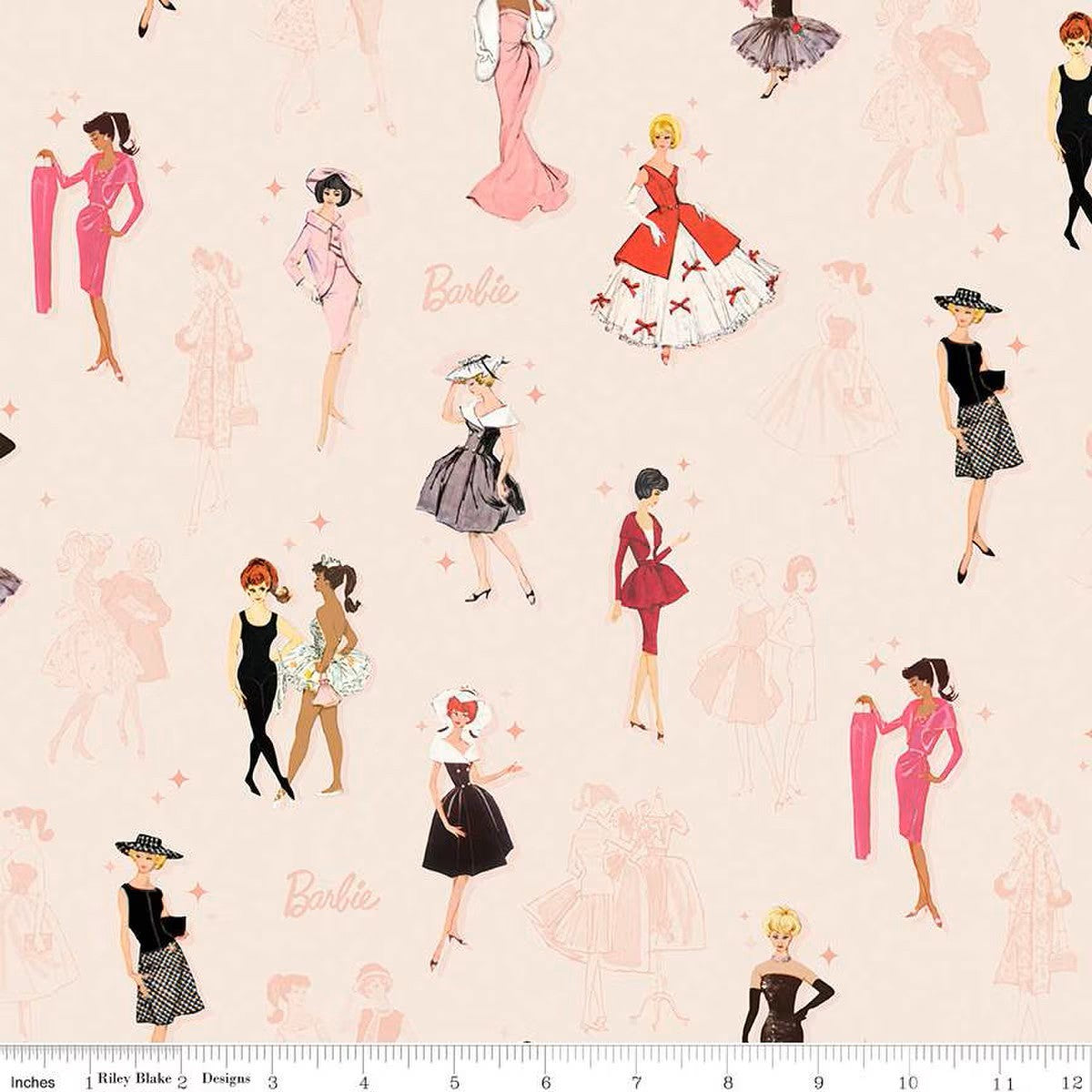 Barbie Vintage Main Blush Cotton Fabric