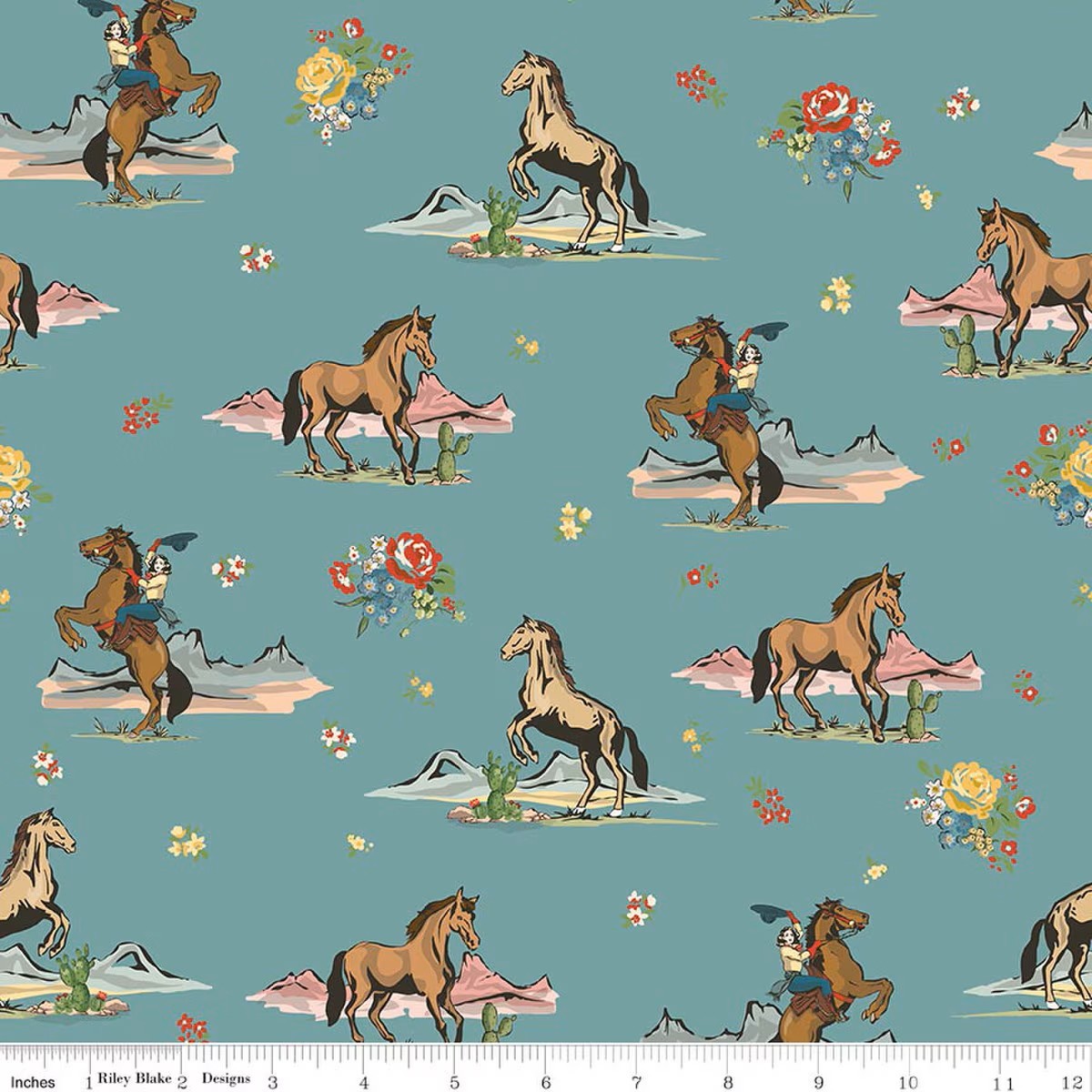 Cowgirl Main Blue 2-Yard Pre-Cut