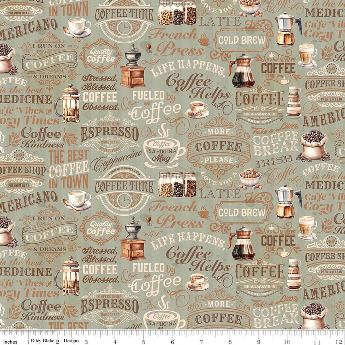 Coffee Time Text Sage