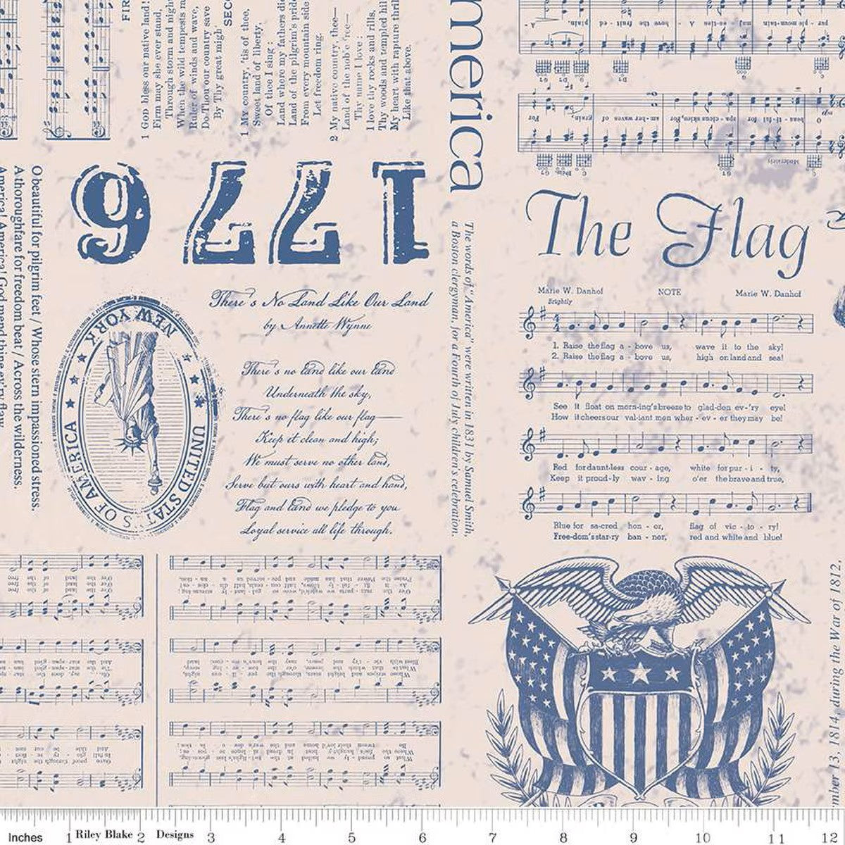 Americana Liberty Blue Quilt Backing 108" by Riley Blake (On Re-order/Due back in July)