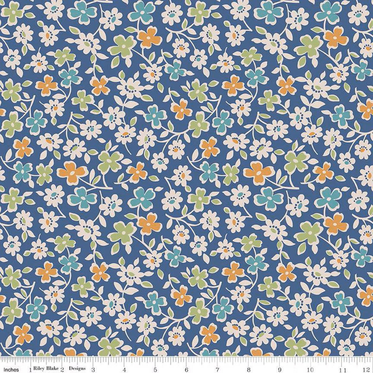 Autumn Cosmos Denim 108" Wide Back