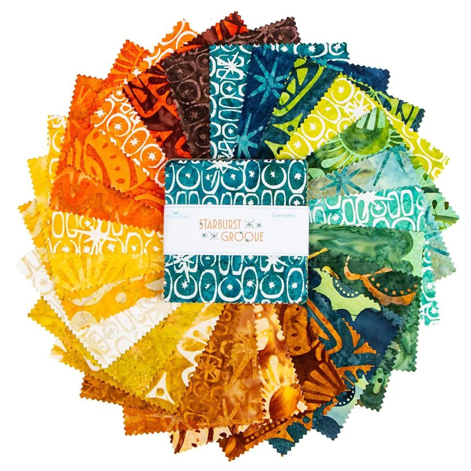 Batiks Starburst Groove 5 Inch Stacker (42 Pcs)