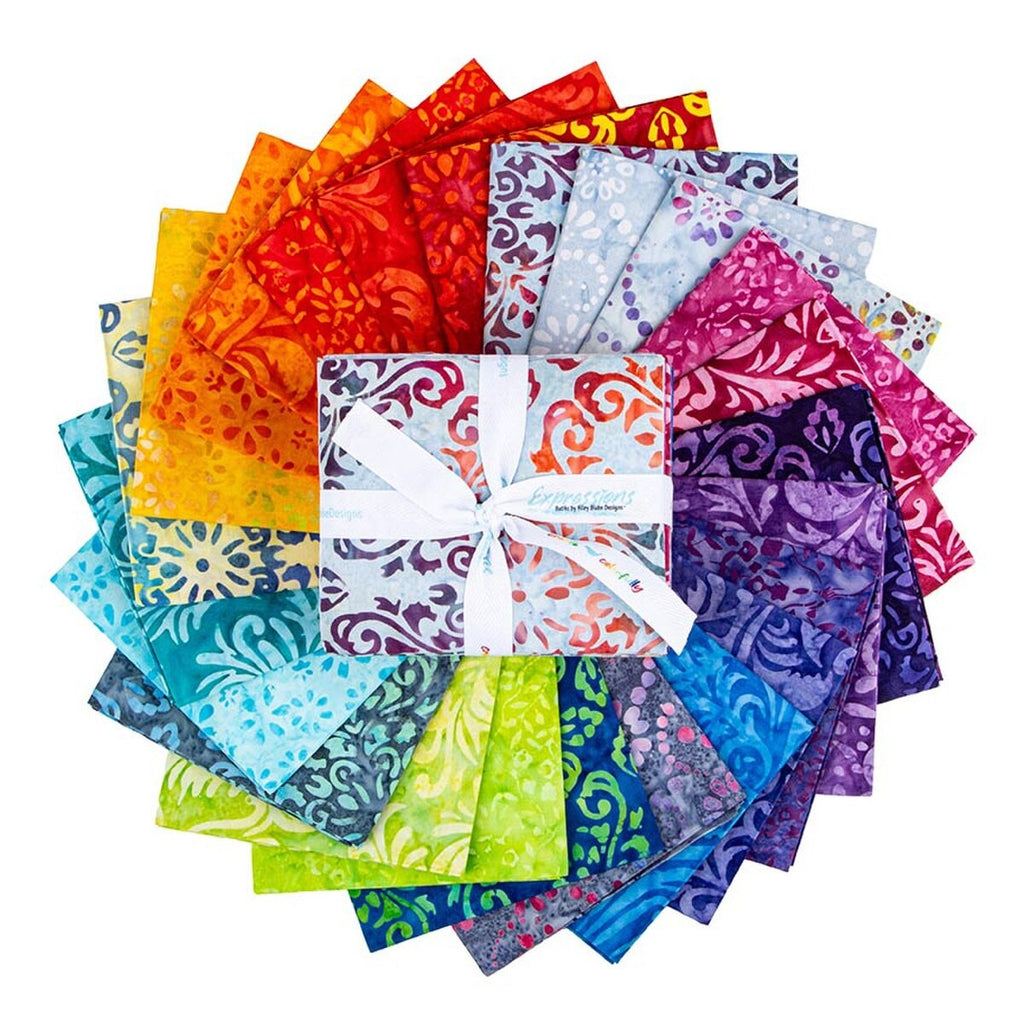 Expressions Batiks Swirl The Rainbow Fat Qtr Bundle (24 pcs)