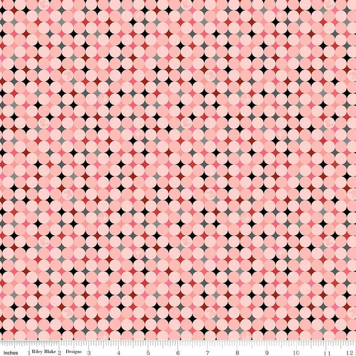 Barbie Vintage Sparkle Dots Pink Cotton Fabric
