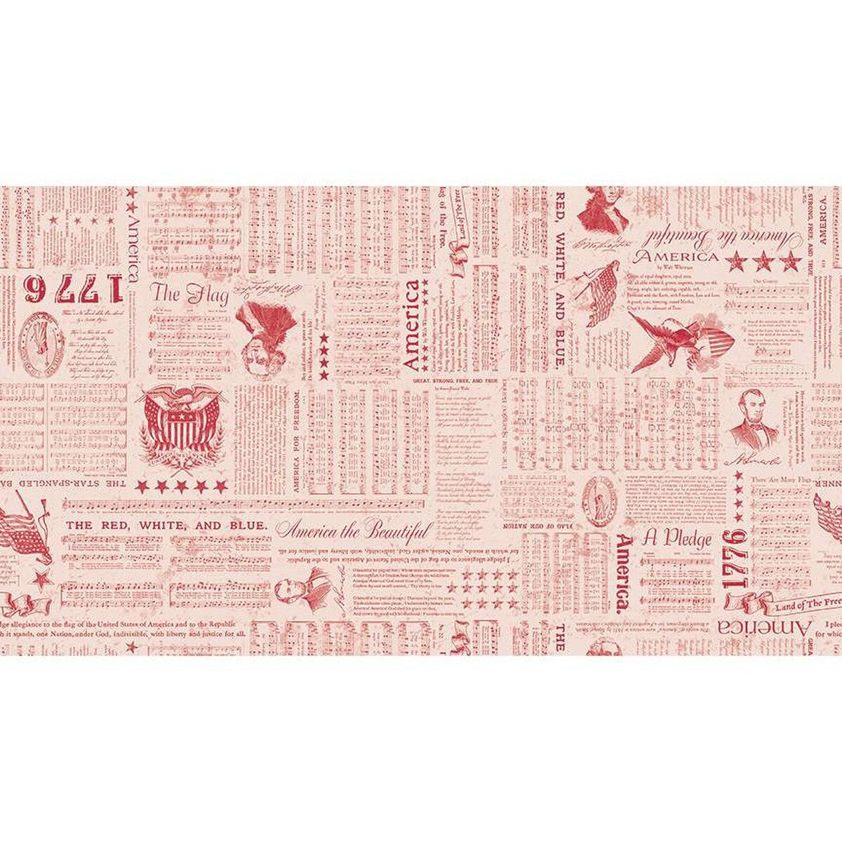 Americana Wide Back Quilt Fabric by Lori Holt - Liberty in Cream/Red