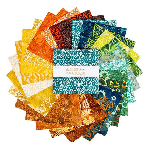 Batiks Starburst Groove 10 Inch Stacker, (42 Pcs)