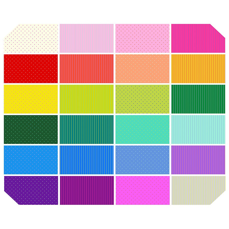 True Colors Tiny Coordinates Fat Qtr Bundle (24 pcs)