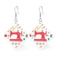 Red Sewing Machine Earrings