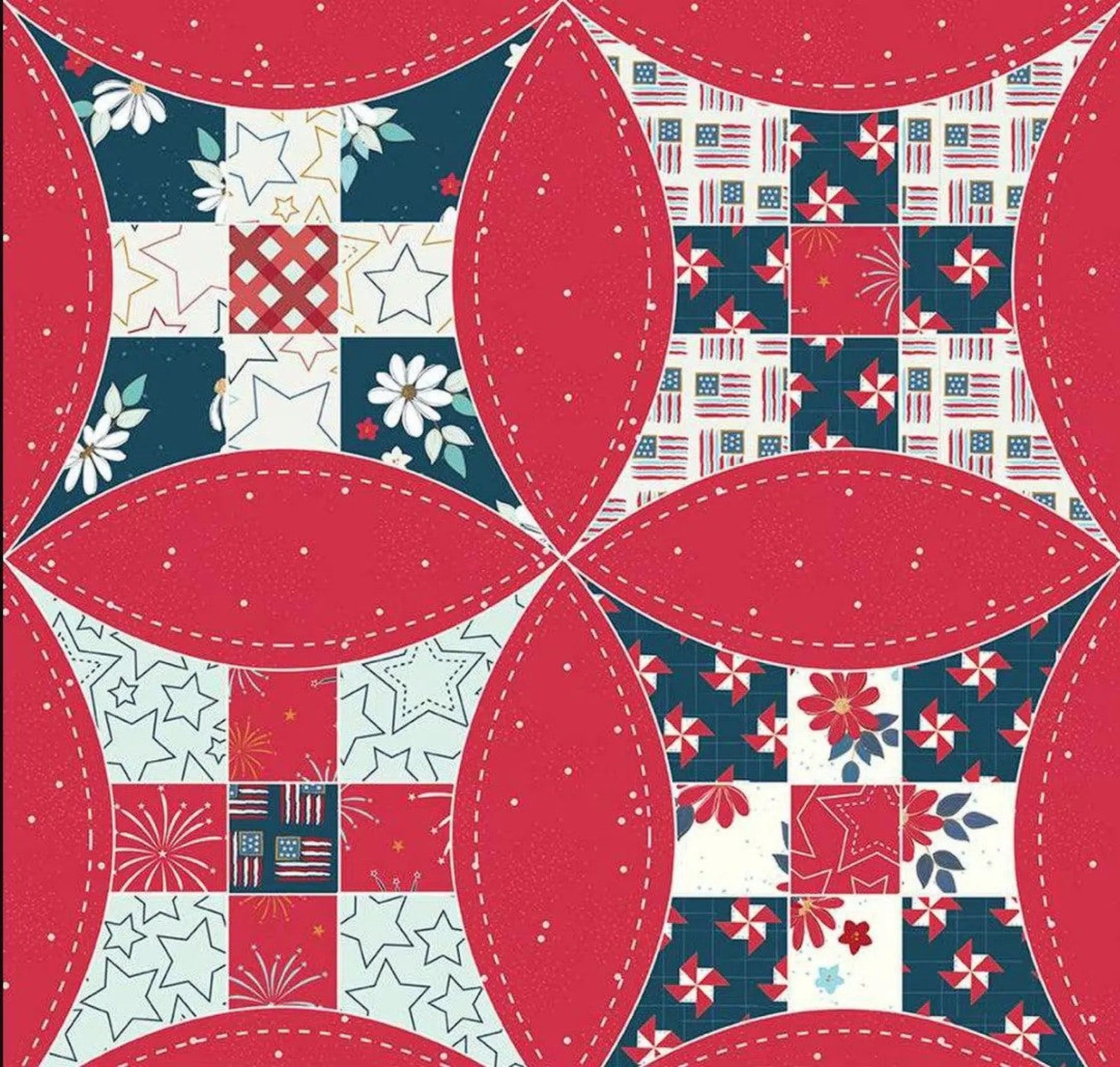 Sweet Freedom Red Wide Back Fabric