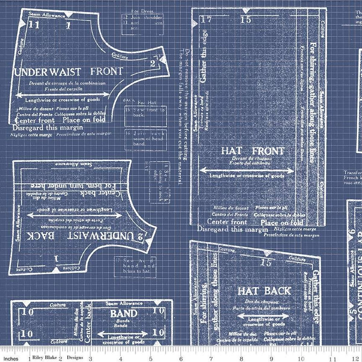 Sew Journal 18-Inch Doll Pattern Denim 3-Yd Wide Back Bundle