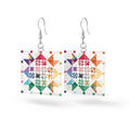 Square Earrings Shine Together