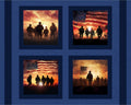 American Soldiers Silhouette 4-Block Panel