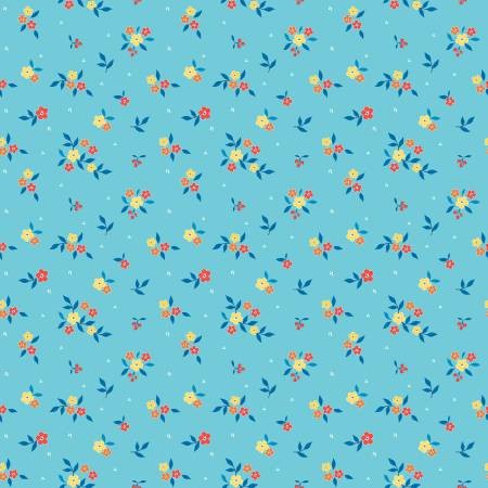 Summer's in Town Floral (Aqua)