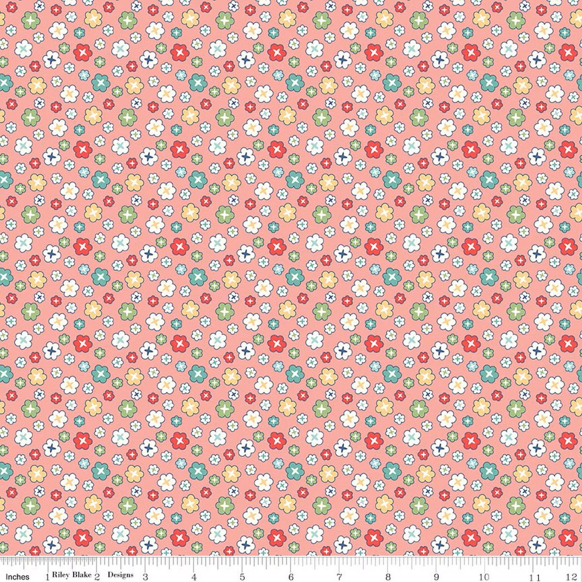 Vintage Happy 2 Blossom Coral Wide Back 3-Yard Bundle