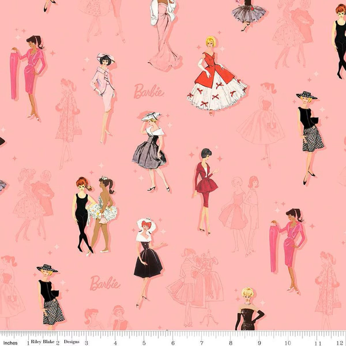 Barbie Vintage Main Pink Cotton Fabric
